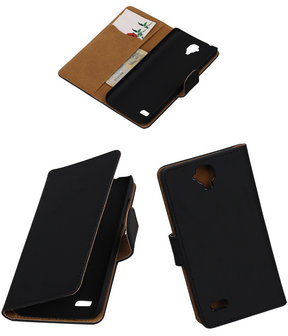 Zwart Effen Booktype Huawei Y560 / Y5 Wallet Cover Hoesje