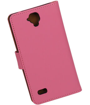 Roze Effen Booktype Huawei Y560 / Y5 Wallet Cover Hoesje