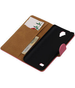 Roze Effen Booktype Huawei Y560 / Y5 Wallet Cover Hoesje