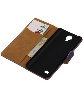 Paars Effen Booktype Huawei Y560 / Y5 Wallet Cover Hoesje