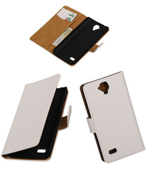 Wit Effen Booktype Huawei Y560 / Y5 Wallet Cover Hoesje