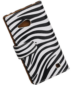 Nokia Lumia 735 Zebra Booktype Wallet Hoesje