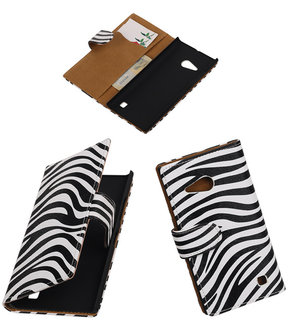 Nokia Lumia 735 Zebra Booktype Wallet Hoesje