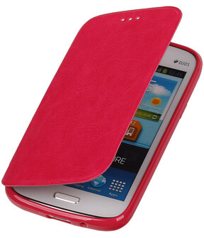 Polar Map Case Roze Samsung Galaxy Core i8260 TPU Bookcover Hoesje