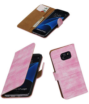 Roze Mini Slang Booktype Samsung Galaxy S7 Edge Wallet Cover Hoesje
