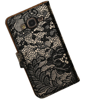 Samsung Galaxy On5 - Lace Zwart Booktype Wallet Hoesje