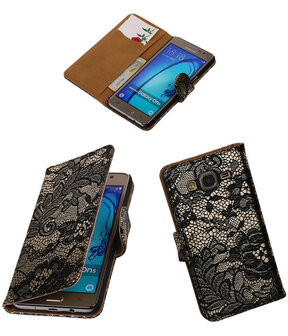 Samsung Galaxy On5 - Lace Zwart Booktype Wallet Hoesje