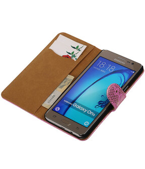 Samsung Galaxy On5 - Lace Roze Booktype Wallet Hoesje