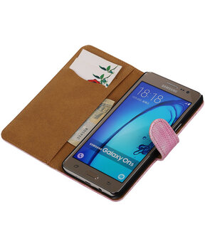 Samsung Galaxy On5 - Mini Slang Roze Booktype Wallet Hoesje