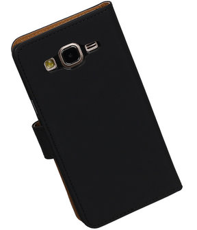 Samsung Galaxy On5 - Effen Zwart Booktype Wallet Hoesje