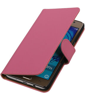 Samsung Galaxy On5 - Effen Roze Booktype Wallet Hoesje