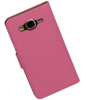 Samsung Galaxy On5 - Effen Roze Booktype Wallet Hoesje