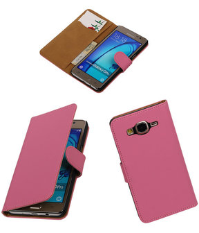 Samsung Galaxy On5 - Effen Roze Booktype Wallet Hoesje
