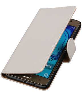 Samsung Galaxy On5 - Effen Wit Booktype Wallet Hoesje