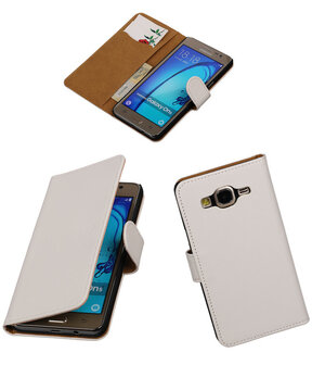 Samsung Galaxy On5 - Effen Wit Booktype Wallet Hoesje