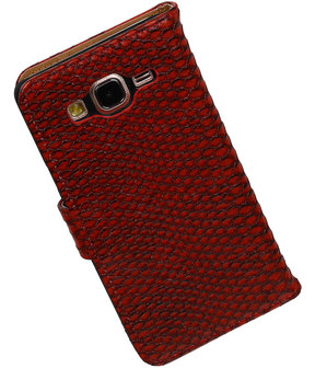 Samsung Galaxy On5 - Slang Rood Booktype Wallet Hoesje