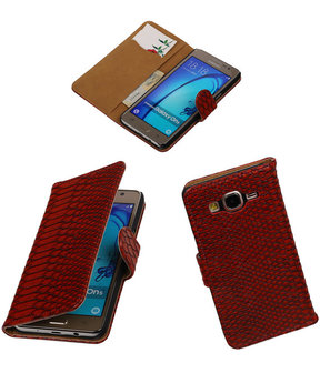 Samsung Galaxy On5 - Slang Rood Booktype Wallet Hoesje