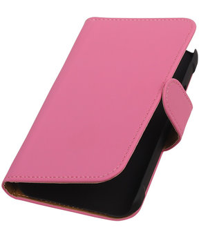 Roze Effen Booktype Samsung Galaxy Xcover 2 S7710 Wallet Cover Hoesje