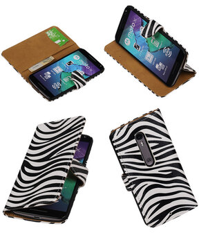 Zebra booktype cover hoesje voor Motorola Moto X Style