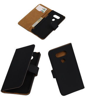 Zwart Effen booktype cover hoesje voor LG G5