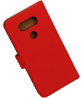 Rood Effen booktype cover hoesje voor LG G5