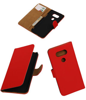 Rood Effen booktype cover hoesje voor LG G5