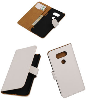 Wit Effen booktype cover hoesje voor LG G5