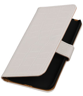 Wit Krokodil booktype cover hoesje voor LG G5