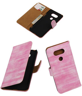 Roze Mini Slang booktype cover hoesje voor LG G5