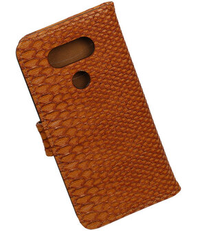 Bruin Slang booktype cover hoesje voor LG G5