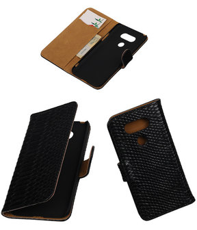 Zwart Slang booktype cover hoesje voor LG G5