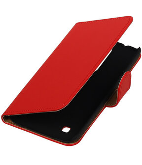 Rood Effen booktype cover hoesje voor LG K7