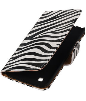 Zebra booktype cover hoesje voor LG K7