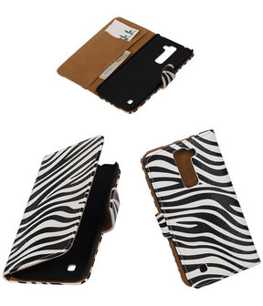 Zebra booktype cover hoesje voor LG K7