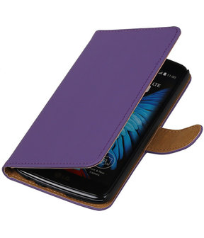 Paars Effen booktype cover hoesje voor LG K10