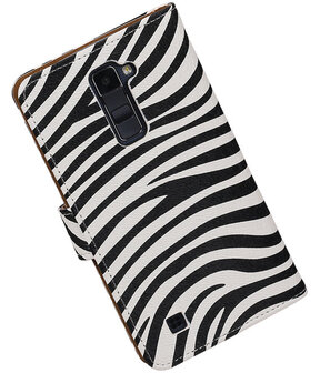 Zebra booktype cover hoesje voor LG K10