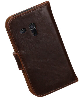 Mocca Pull-Up PU booktype wallet cover hoesje voor Samsung Galaxy S3 Mini