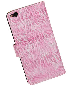 Roze Mini Slang booktype cover hoesje voor HTC One X9