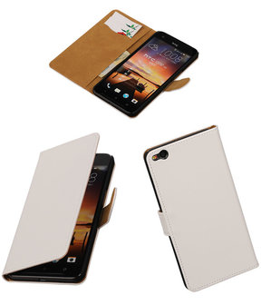 Wit Effen booktype cover hoesje voor HTC One X9