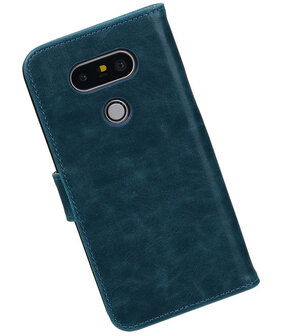 Blauw Pull-Up PU booktype wallet cover hoesje voor LG G5