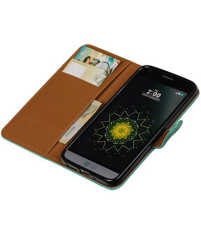 Groen Pull-Up PU booktype wallet cover hoesje voor LG G5