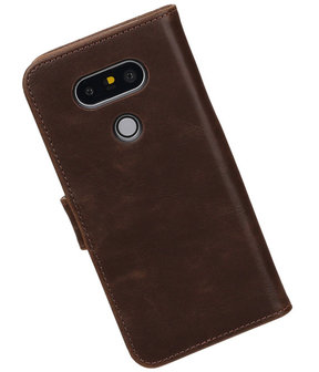 Mocca Pull-Up PU booktype wallet cover hoesje voor LG G5
