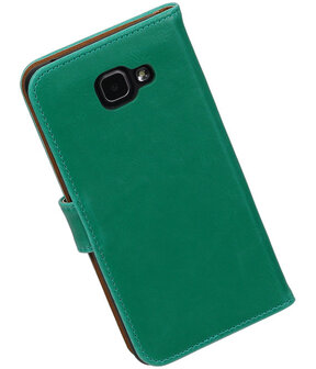 Groen Pull-Up PU booktype wallet cover hoesje voor Samsung Galaxy A5 2016