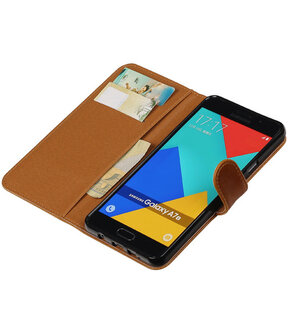 Bruin Pull-Up PU booktype wallet cover hoesje voor Samsung Galaxy A7 2016