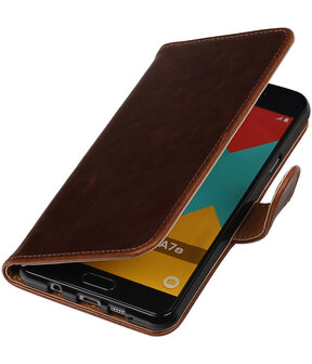 Mocca Pull-Up PU booktype wallet cover hoesje voor Samsung Galaxy A7 2016