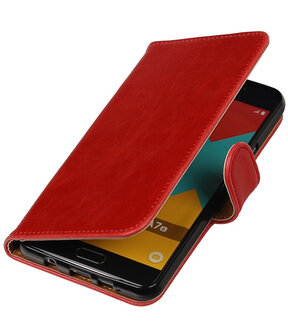 Rood Pull-Up PU booktype wallet cover hoesje voor Samsung Galaxy A7 2016