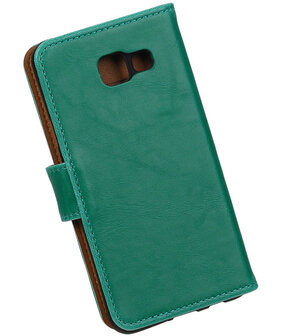 Groen Pull-Up PU booktype wallet cover hoesje voor Samsung Galaxy A3 2016