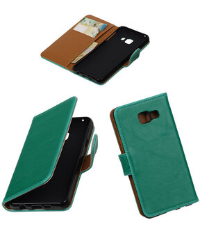 Groen Pull-Up PU booktype wallet cover hoesje voor Samsung Galaxy A3 2016