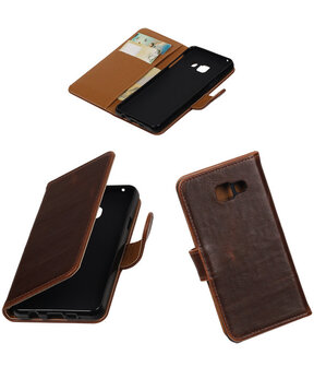 Mocca Pull-Up PU booktype wallet cover hoesje voor Samsung Galaxy A3 2016