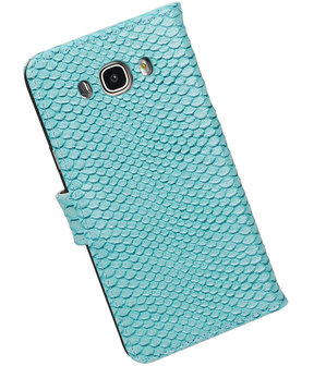 Turquoise Slang booktype cover hoesje voor Samsung Galaxy J5 2016